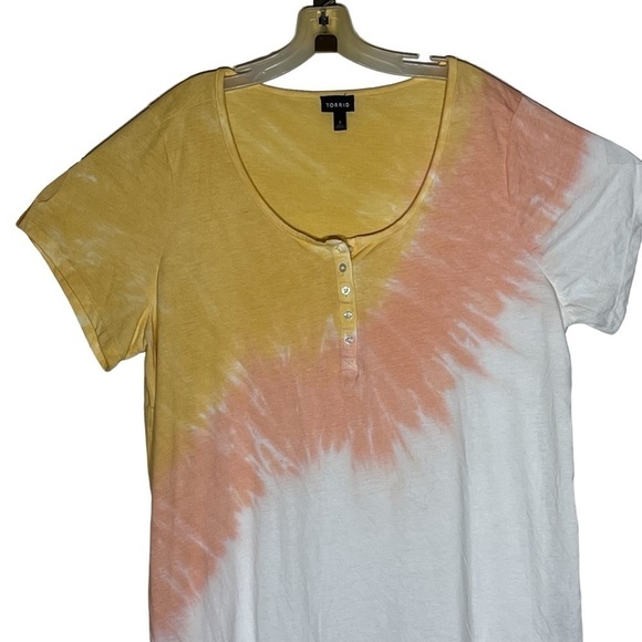Torrid Classic Fit Triblend Jersey Henley Short Sleeve Tee Women’s Size 3 (3X) - Picture 4 of 10